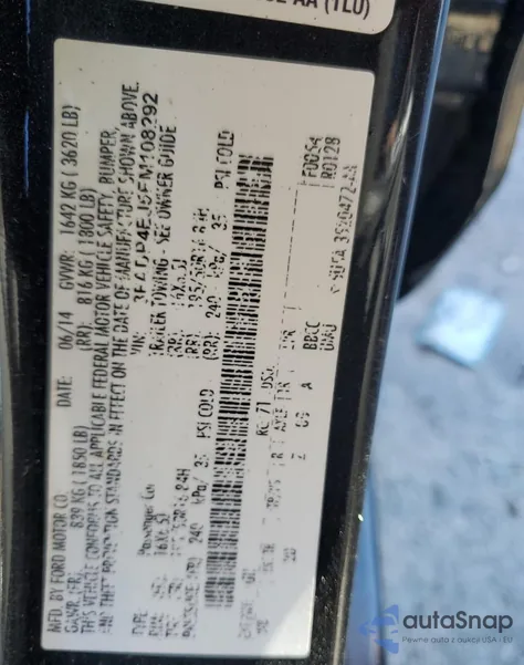 2015 Ford Fiesta Se z USA, uszkodzony, nr VIN 3FADP4EJ5FM108292